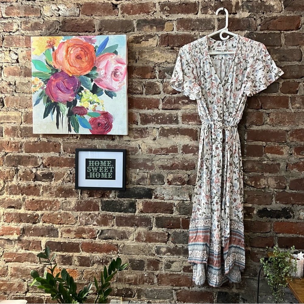 Knox Rose Cream Floral Maxi Dress with Pink & Blue Florals